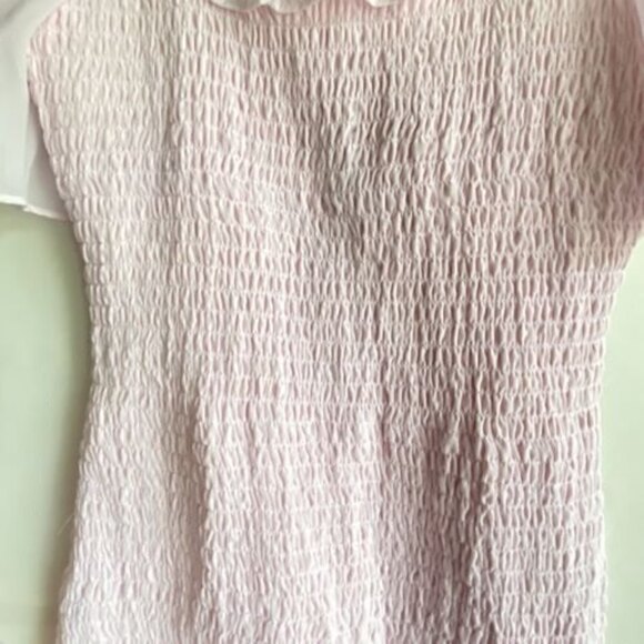 BCBGeneration Women’s Sz 2 Smocked Pink Tiered Ruffle Dress NWT - Picture 5 of 12